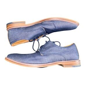 J75 By Jump Mens Primo Oxford Dress Shoes Round Toe Medium Dark Denim Size 9